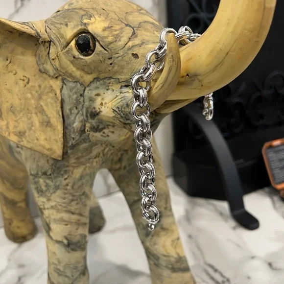 8” Miler Italy Epiphany Platinum Sterling Silver 925 Rope Texture Chain Link - Picture 4 of 11